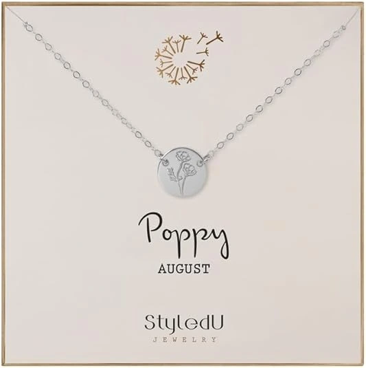 Personalized Birth Flower Necklace Mother's Day gift for mom