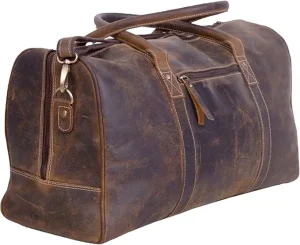 Leather Weekender Duffel Bag