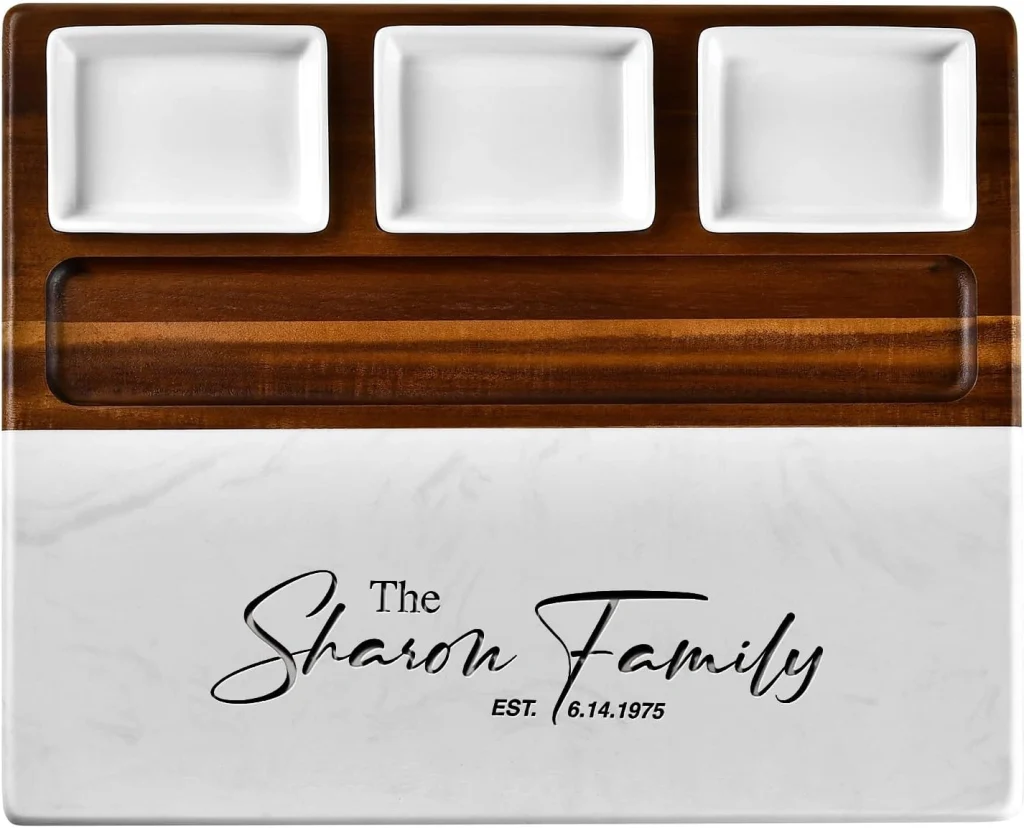 Personalized Marble Cheese Board wedding gift for couple
