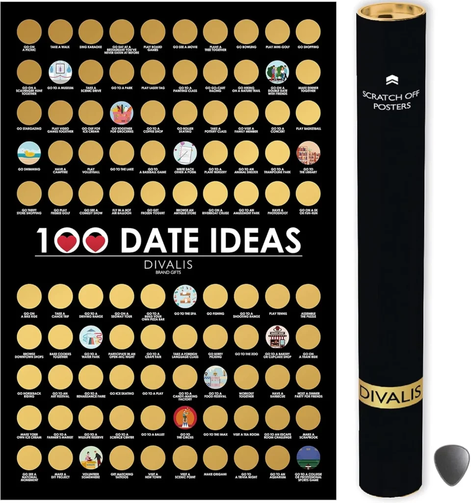 Couples Adventure Scratch-Off Poster anniversary gift for partner