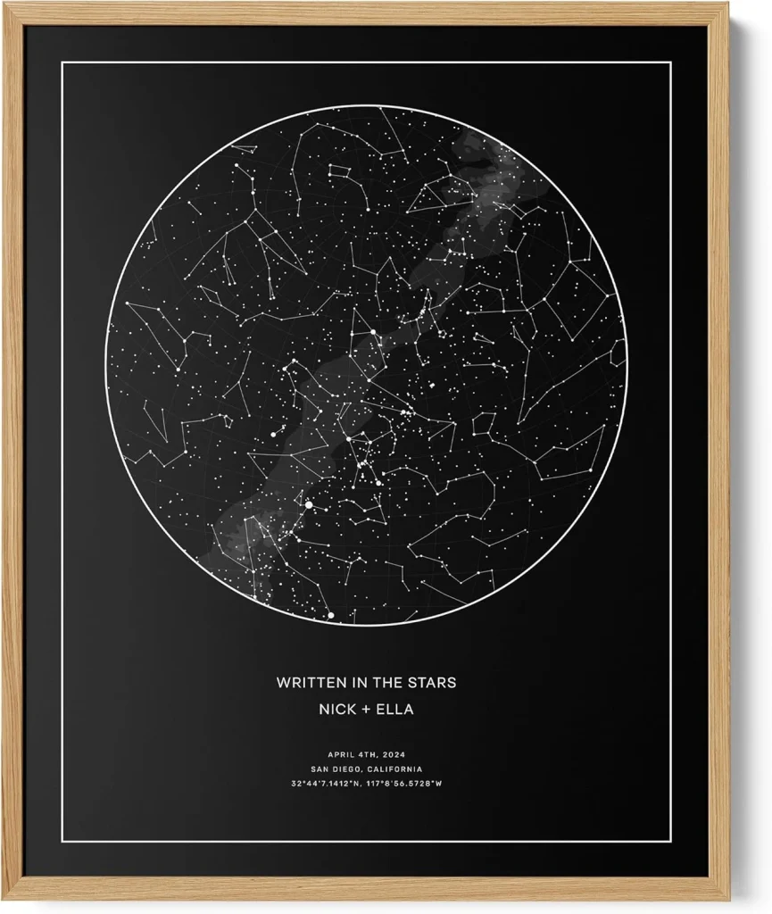 Custom Star Map of First Date Night personalized Valentine's Day gift for partner