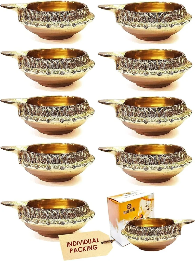 Decorative Brass Diya Set Diwali gift for family